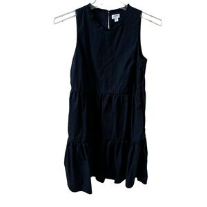 J. Crew Black Sleeveless Tiered Midi Dress with Pockets NWOT Size 6